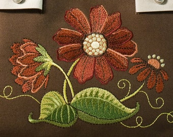 Bohemian Flower Machine Embroidery Design for Handbags