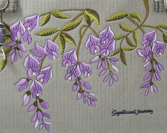 Wisteria Machine Embroidery Design for Handbags