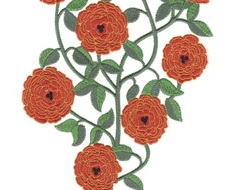 Great Life Red Flowers Embroidery Designs for Weddings & Special Occasions