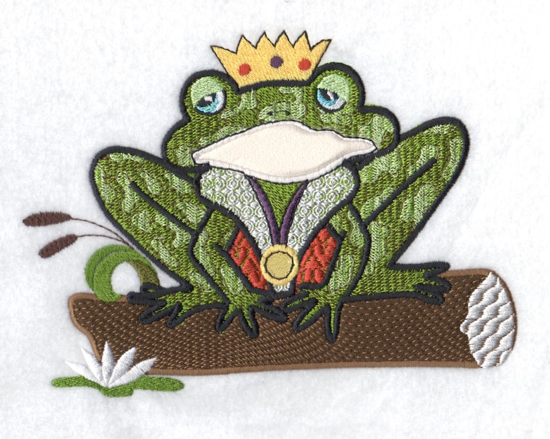 Prince Charming Frog Machine Embroidery Applique 5x7 Etsy
