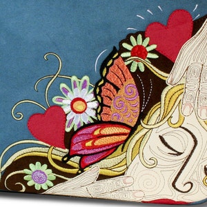 Captured Girl Machine Applique Embroidery Design for Handbags