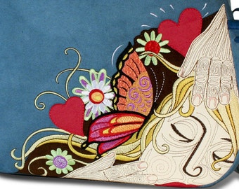 Captured Girl Machine Applique Embroidery Design for Handbags