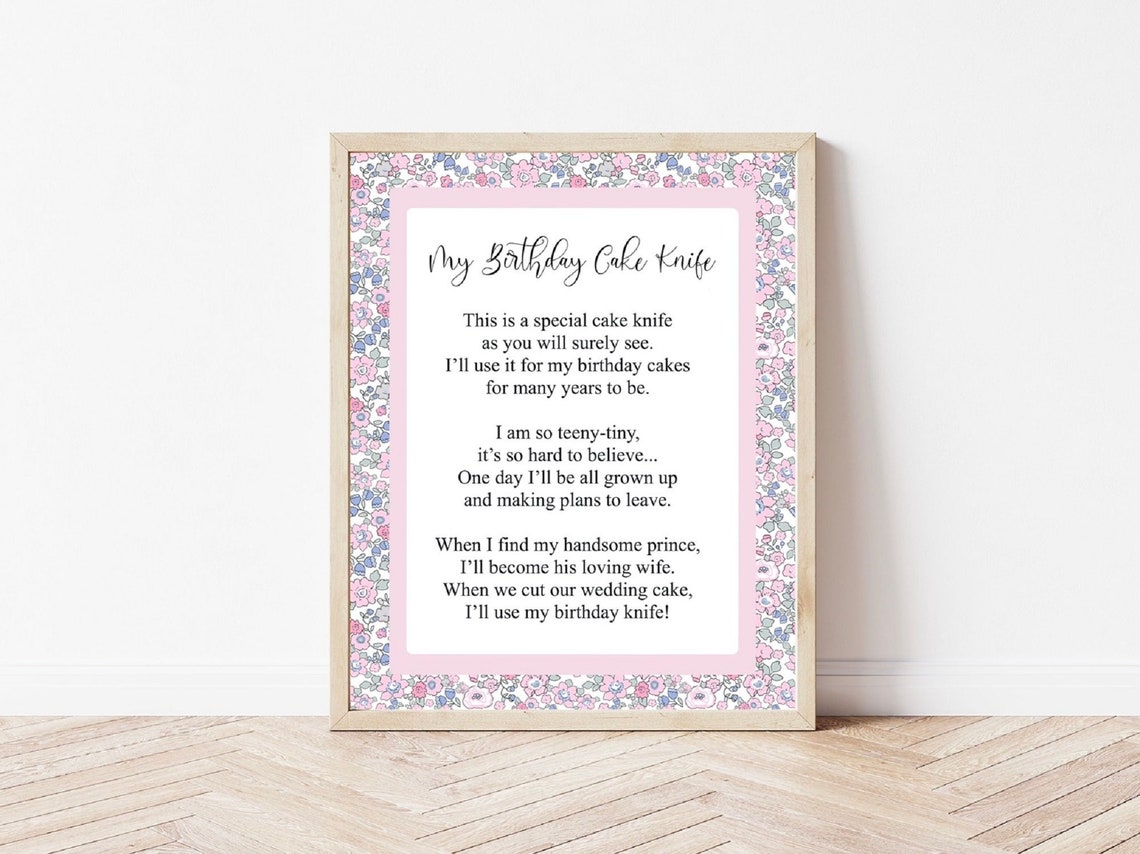 Instant Download Birthday Cake Knife Printable 8x10 - Etsy