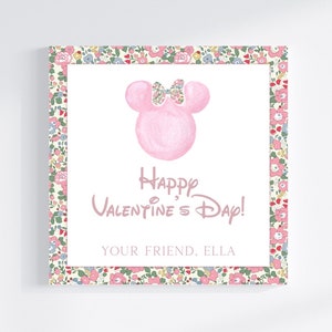 Minnie Mouse valentine's tags | custom printable valentine's cards | children's valentine's cards