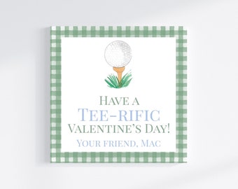 golf valentine's tags | custom printable valentine's cards | children's valentine's cards