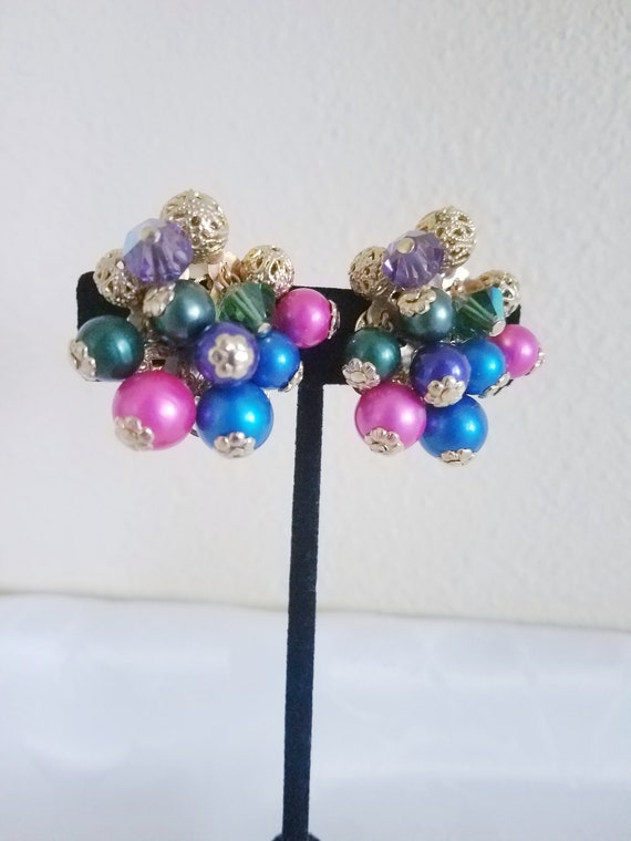 Vintage 1960s Multi Colored And Goldtone Beaded C… - image 6