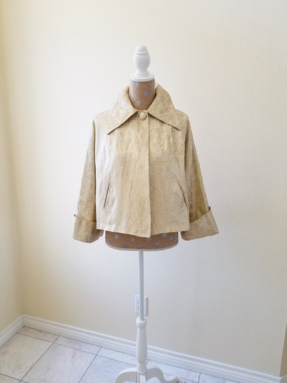 Vintage 1950s Gold Lame Jacket, Dressy Gold A Line