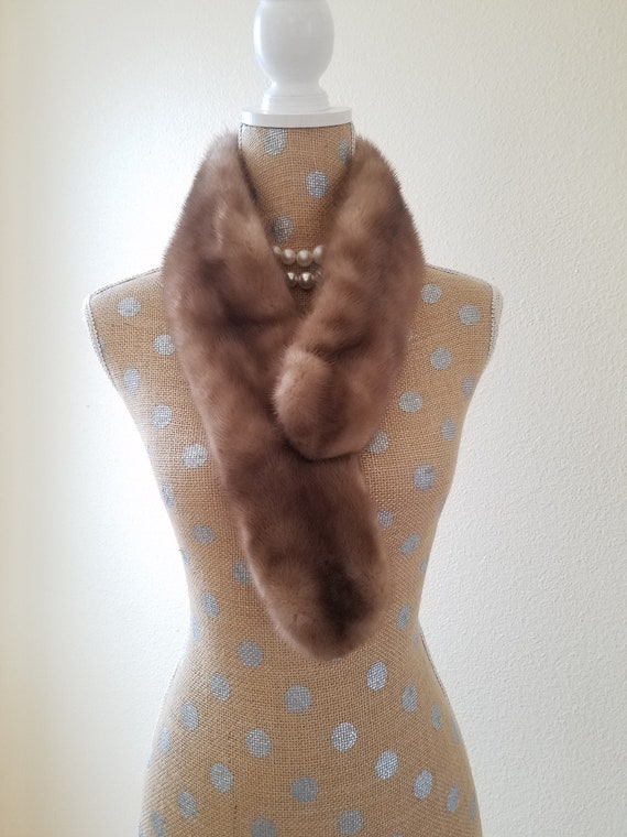 Vintage 1950s I Magnin & Co Honey Brown Mink Fur C