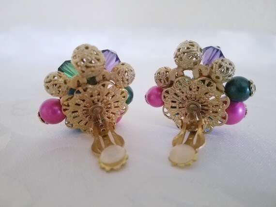 Vintage 1960s Multi Colored And Goldtone Beaded C… - image 10