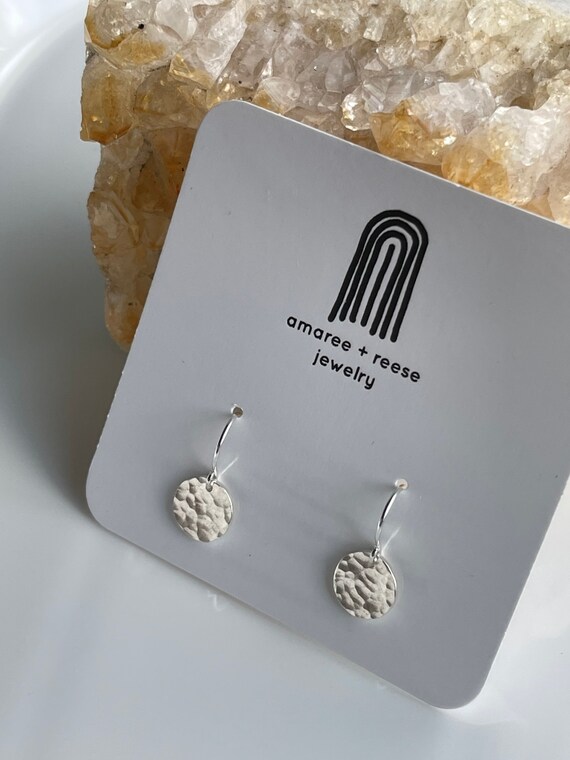 Tiny Hammered Argentium Silver Disks