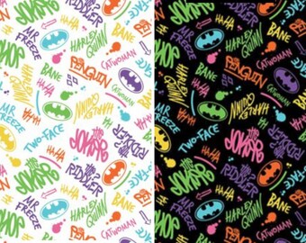 Gotham Graffiti Cotton Fabric by the Yard - Batman II Collection - Camelot 23200379