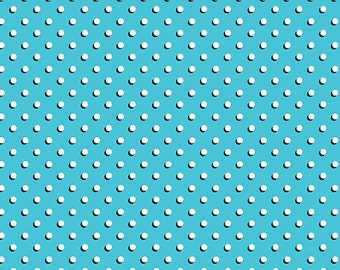 Pop Dot Turquoise Fabric by the Yard - My Hero Collection - Kanvas Studio 14281-84