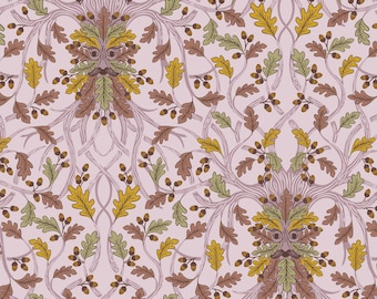 Tree Man Muted Heather Cotton Fabric by the Yard - Metallic - Celtic Faeries Collection