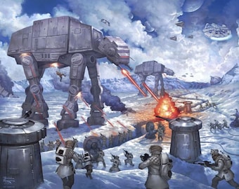 Star Wars The Battle of Hoth Cotton Fabric Panel - Epic Lucas Films Collection - David Textiles ST-1016-1C-1