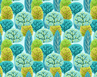 Tree Cotton Fabric by the Yard - Moonbeams and Rainbow Collection - Henry Glass 373-11