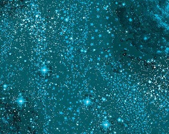 Magic Dark Turquoise Cotton Fabric by the Yard - Magical Basics Collection