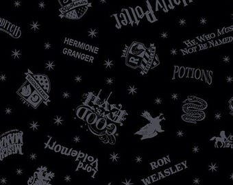 Shadow Words Cotton Fabric by the Yard - Harry Potter Collection