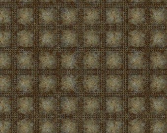 Rivets Grey Cotton Fabric by the Yard - Steampunk Menagerie Collection