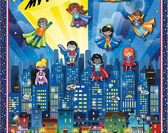 My Hero Panel Fabric Panel - My Hero Collection - Kanvas Studio 14276-99