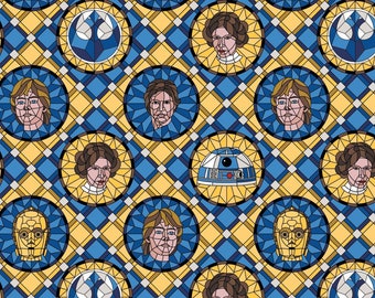 Star Wars Rebel Coin Cotton Fabric by the Yard - Stained Glass Collection - Camelot 73011252-01