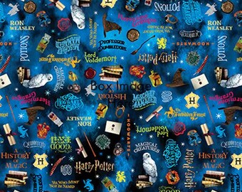 Backing Words Cotton Fabric by the Yard - Harry Potter Collection