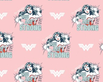 You Got This Pink Cotton Fabric by the Yard - Wonder Woman 2 Collection