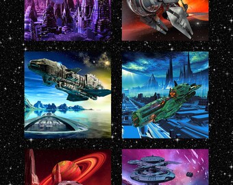 Sci-Fi Cotton Fabric Panel - Sci-Fi Collection