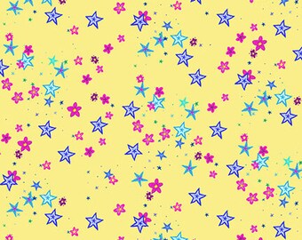 Twinkle Star Cotton Fabric by the Yard - Moonbeams and Rainbows Collection - Henry Glass 371-44
