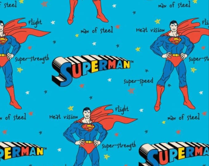 Featured listing image: Qualities Doodle Cotton Fabric by the Yard - Superman Doodle Collection - Camelot 23400911-01