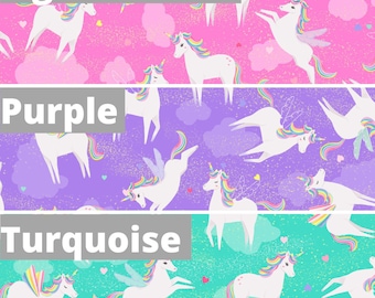 Tossed Unicorns Cotton Fabric by the Yard - Unicorn Love Collection - Clothworks Y3601