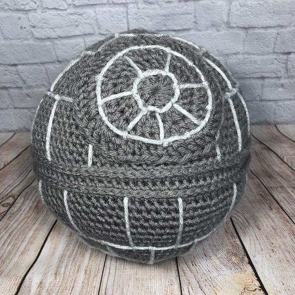 Death Star Hand Crochet Fan Art Pillow