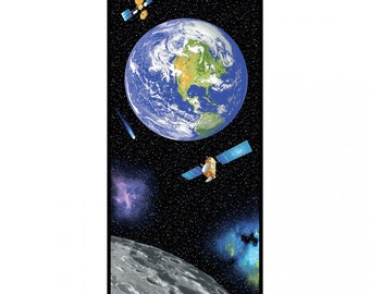 Out Of This World Wide Cotton Fabric Panel - Space Race Collection - Benartex 3381W-99