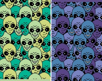Extra Terrestrials Cotton Fabric by the Yard - I Want to Believe Collection - Camelot 21210501