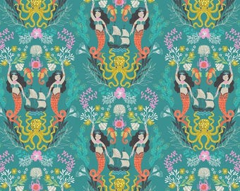 Pearl and Tide Cotton Fabric by the Yard - Siren Seas Collection