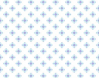 Geo 6 Blue Cotton Fabric by the Yard - Dragon Friends Collection