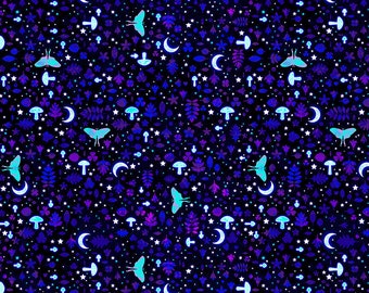 Moon Garden Icons Cotton Fabric by the Yard - Magic Moon Garden Collection - Henry Glass 792G-95