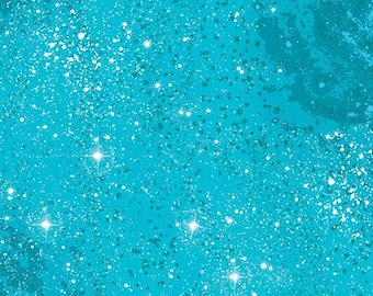 Magic Turquoise Cotton Fabric by the Yard - Magical Basics Collection