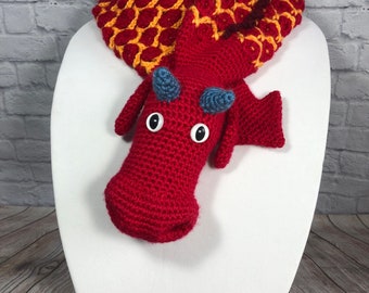 Mushu Dragon Hand Crochet Fan Art Neck Warmer