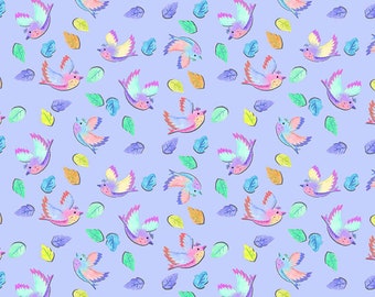 Flying Birds Allover Cotton Fabric by the Yard - Moonbeams and Rainbows Collection - Henry Glass 376-5