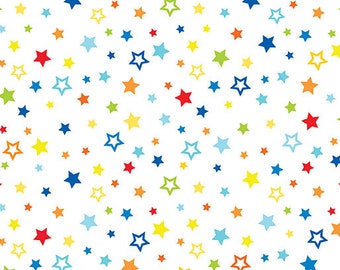 Pop Star White Fabric by the Yard - My Hero Collection - Kanvas Studio 14284-09