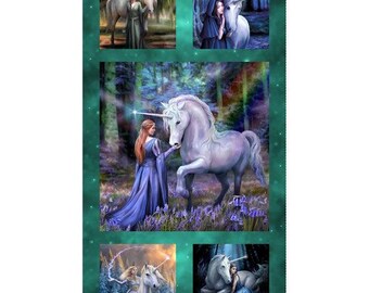 Navy Blue Polyester Fabric Panel (24x45 Inches) - Unicorn Magic Collection
