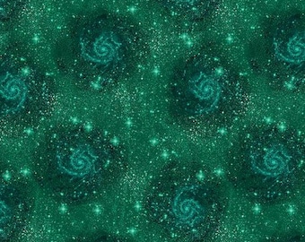 Magic Emerald Green Cotton Fabric by the Yard - Magical Basics Collection