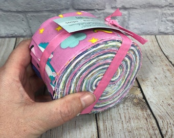 Starla Sparkle Unicorn Cotton Fabric Jelly Roll (2.5x42 Inches, 20 Fabrics)