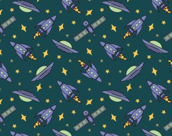 Space Exploration Cotton Fabric by the Yard - I Want to Believe Collection - Camelot 21210502