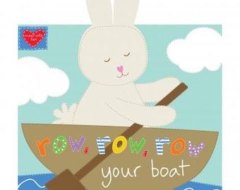 Row, Row, Row Your Boat Cotton Fabric Book Panel - Huggable & Loveable Collection - Studio E 5060P-1