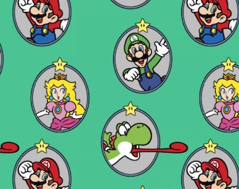 Super Mario Brothers Badge Cotton Fabric by the Yard - Springs Creative 70567-6470715
