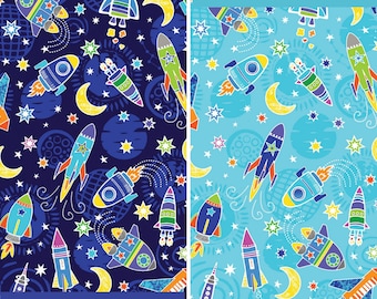 Out of Orbit Cotton Fabric by the Yard - Lift Off Collection - Kanvas Studio 12604G