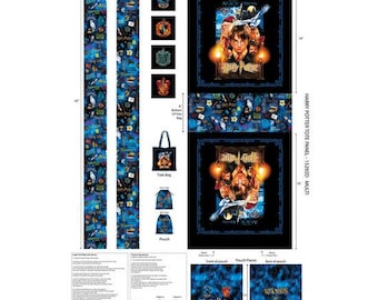 Tote Cotton Fabric Panel (60x35 Inches) - Harry Potter 2nd Edition Collection