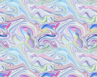 Multicolor Marble Cotton Fabric by the Yard - Unicorn Collection - In The Beginning 8UN-1