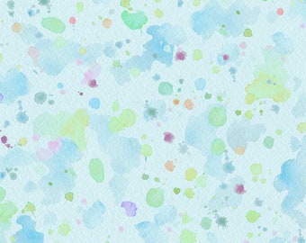 Blue Paint Splatter Cotton Fabric by the Yard - Fairy Garden Collection - P&B 5162-B